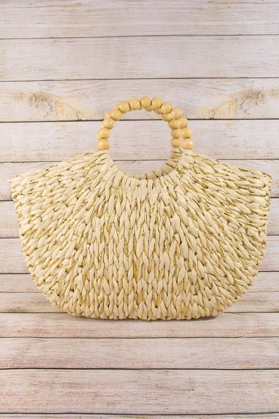 NEW FAME ACCESSORIES women's island time tote bag in beige